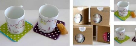 collectin de mugs porcelaine limogs peints pour l'association Toutes à l'école
